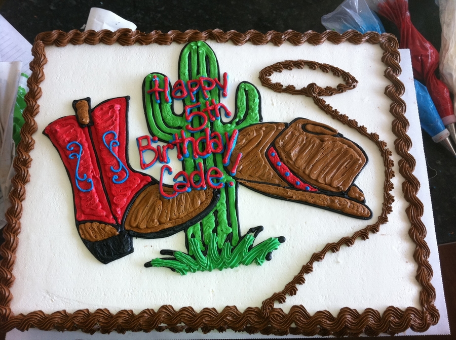 Western Cowboy Theme Birthday Sheet Cakes