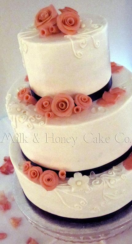 White Buttercream Wedding Cake