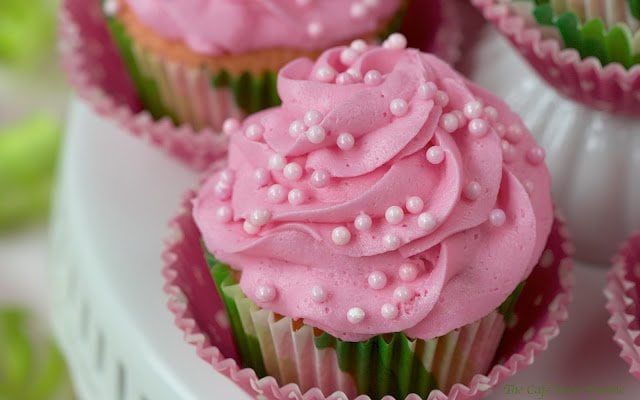 White with Pink Icing Cupcakes