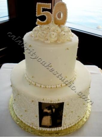 6 Photos of 4 Tier Anniversary Cakes 50th