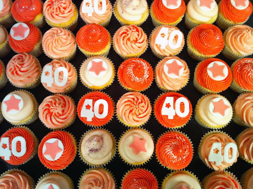 40th Birthday Cupcakes