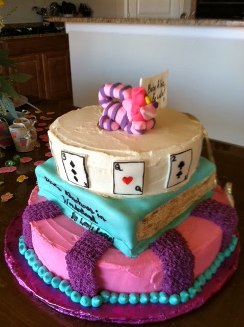 Alice in Wonderland Baby Shower Cake