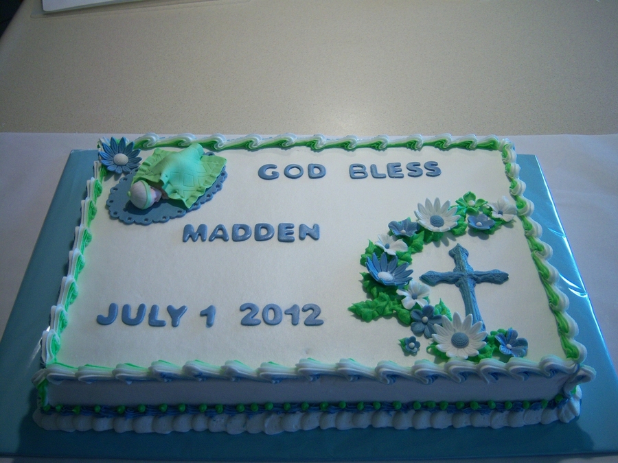 Baby Boy Baptism Sheet Cakes