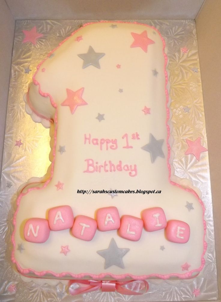 Baby Girls First Birthday Cake