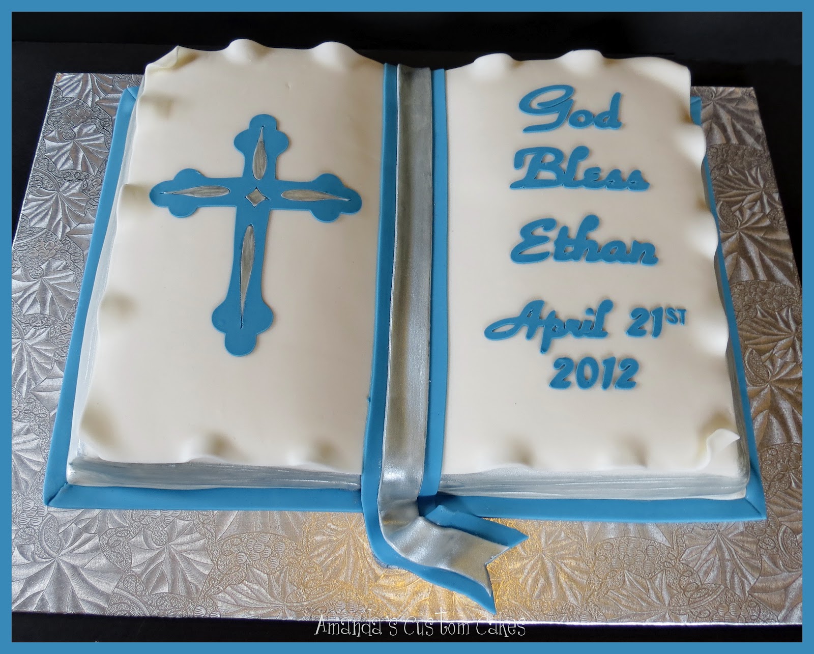 Bible Baptism Sheet Cakes for Boys