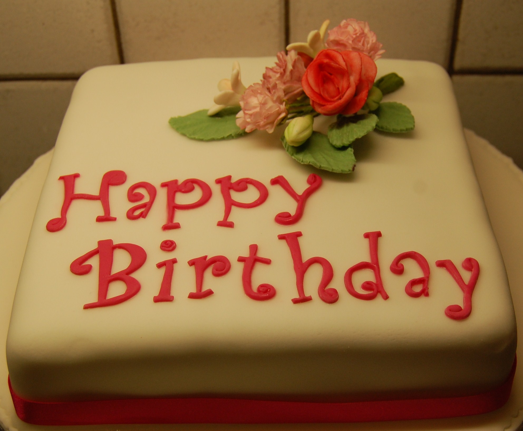 Birthday Cake with Flowers