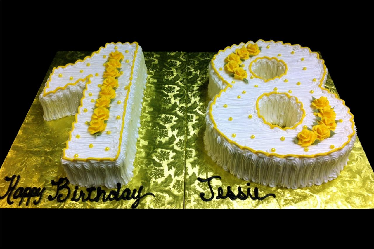 Birthday Cake with Yellow Roses