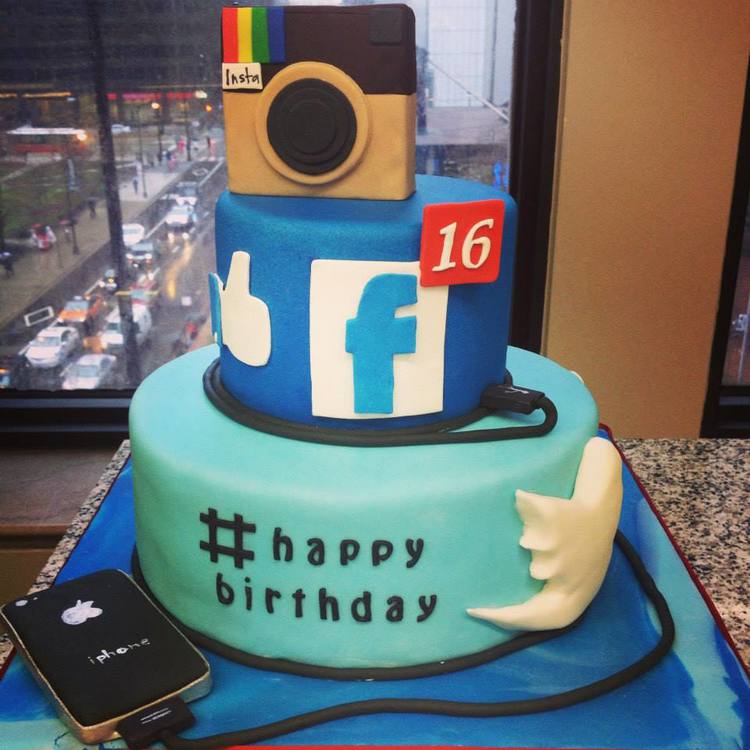 Birthday Cakes with Social Media Snapchat