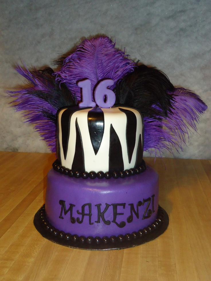 Black and Purple Birthday Cake