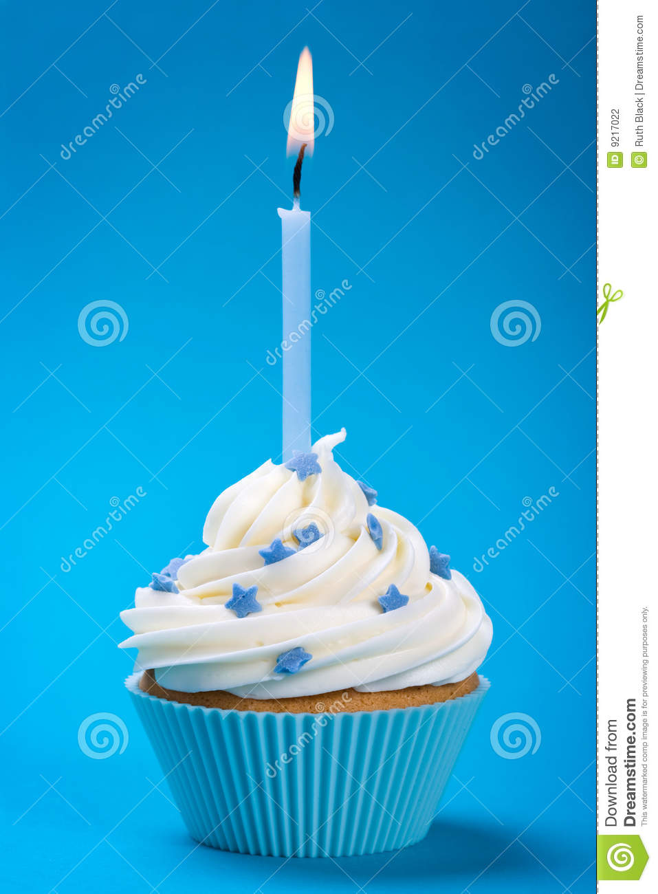 Blue Birthday Cupcake