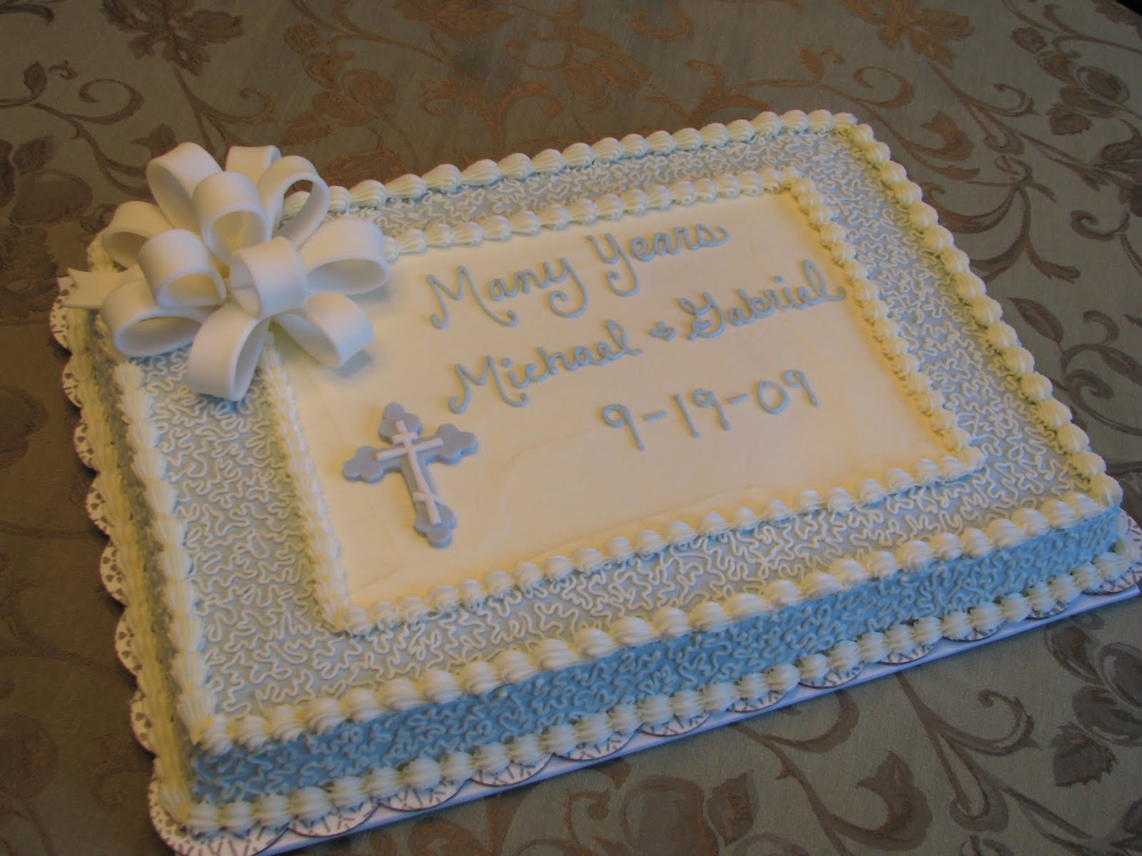 Boy Baptism Cakes Buttercream