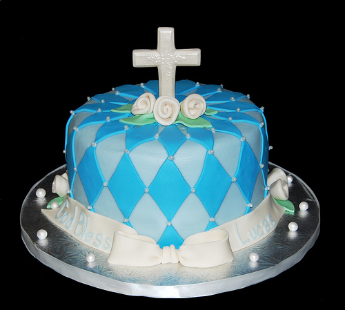 Boy Baptism Cross Cake