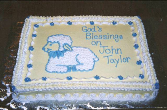 Boy Baptism Sheet Cake