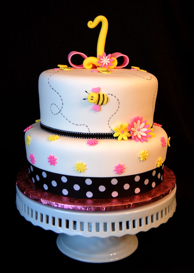 Bumble Bee Themed Birthday Cake