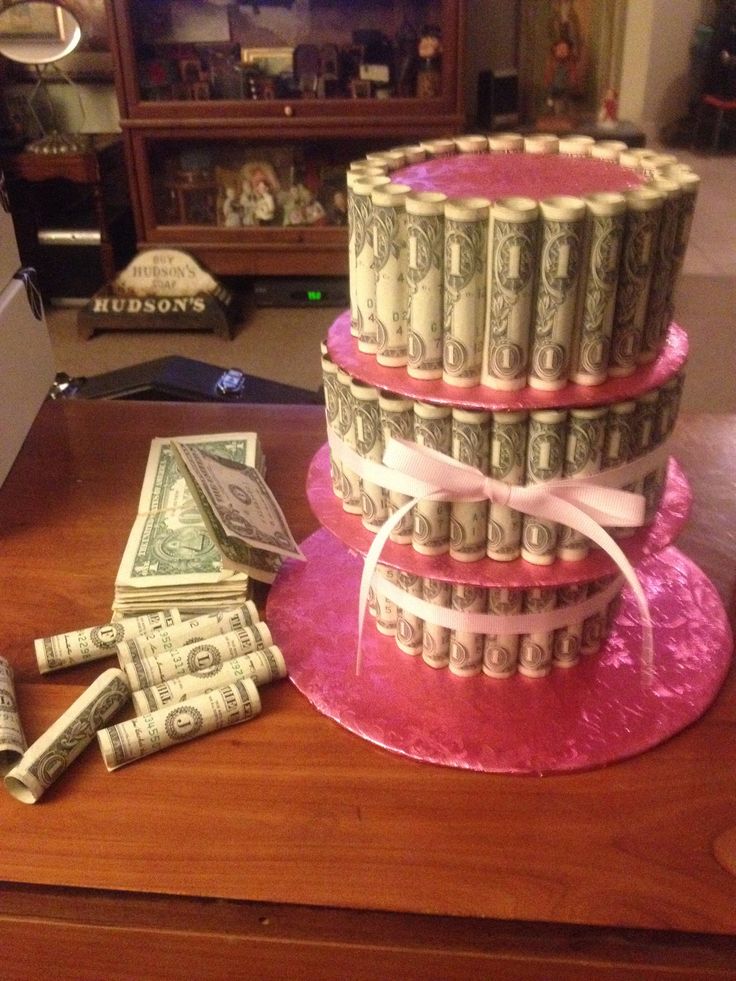 Cake Made with Dollar Bills Money