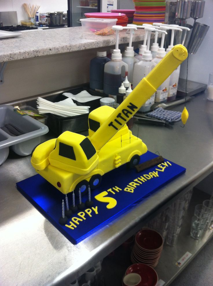 Cake with Construction Crane