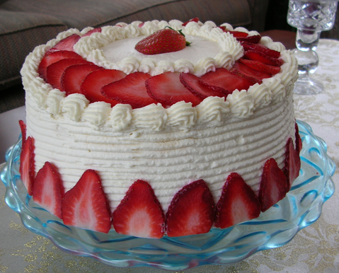 Cakes Decorated with Strawberry