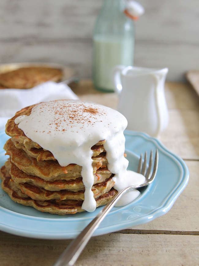 Carrot Cake Pancakes with Maple Cream Cheese