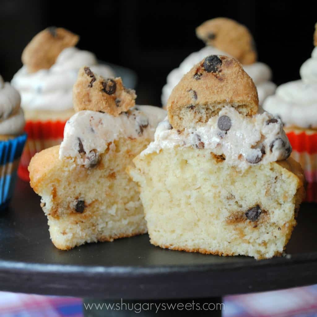 Chocolate Chip Cookie Dough Cupcakes