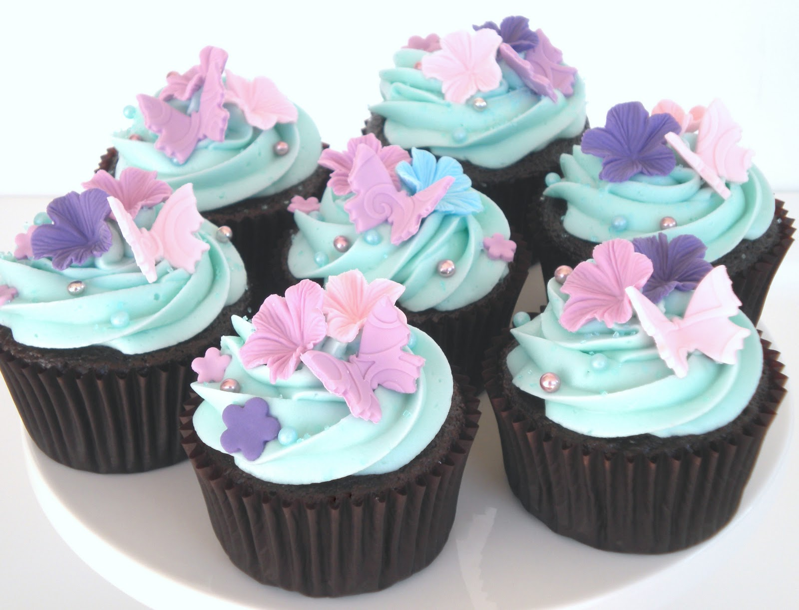 8 Fondant Butterfly Decorations For Cupcakes Photo Chocolate