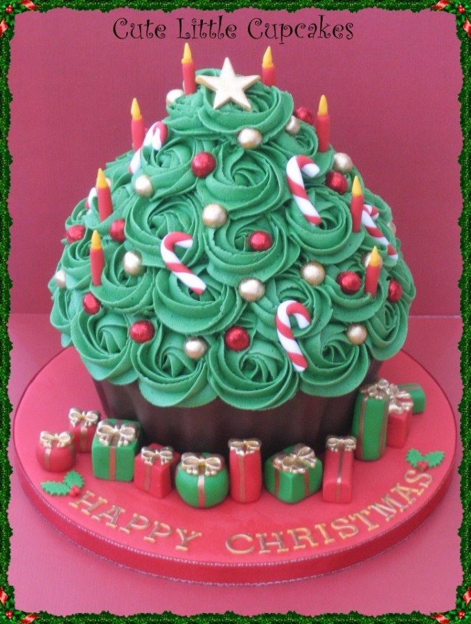 Christmas Giant Cupcake Cake Ideas