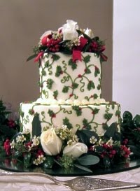 Christmas-themed Wedding Cake