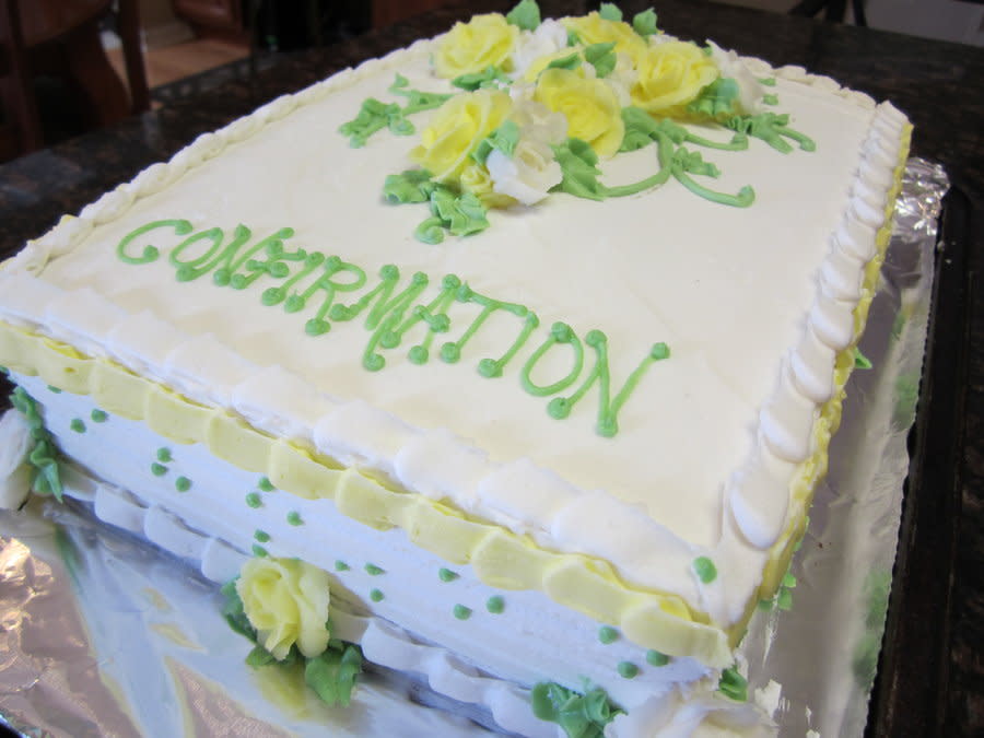 Confirmation Sheet Cake