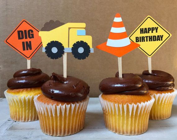 Construction Birthday Cupcakes