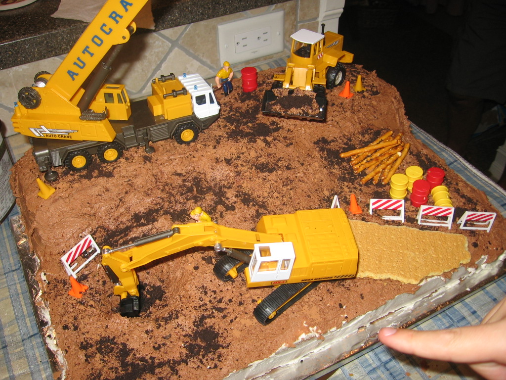 Construction Crane Birthday Cake