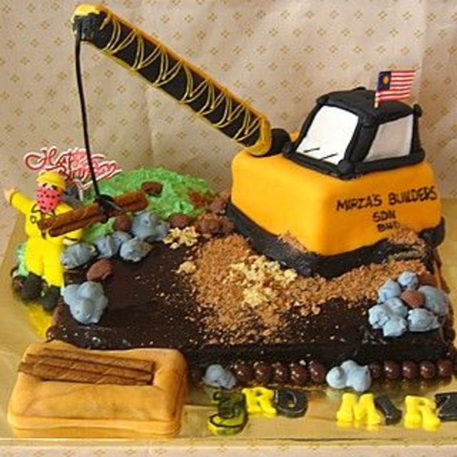 Construction Crane Birthday Cake