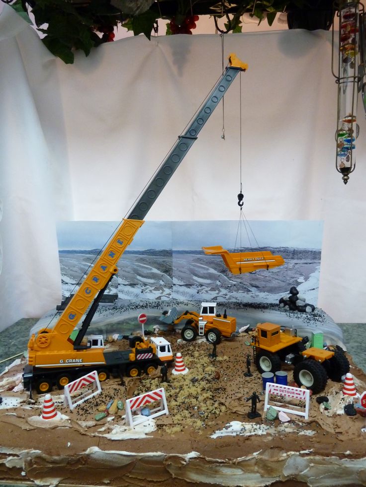 Construction Crane Birthday Cake