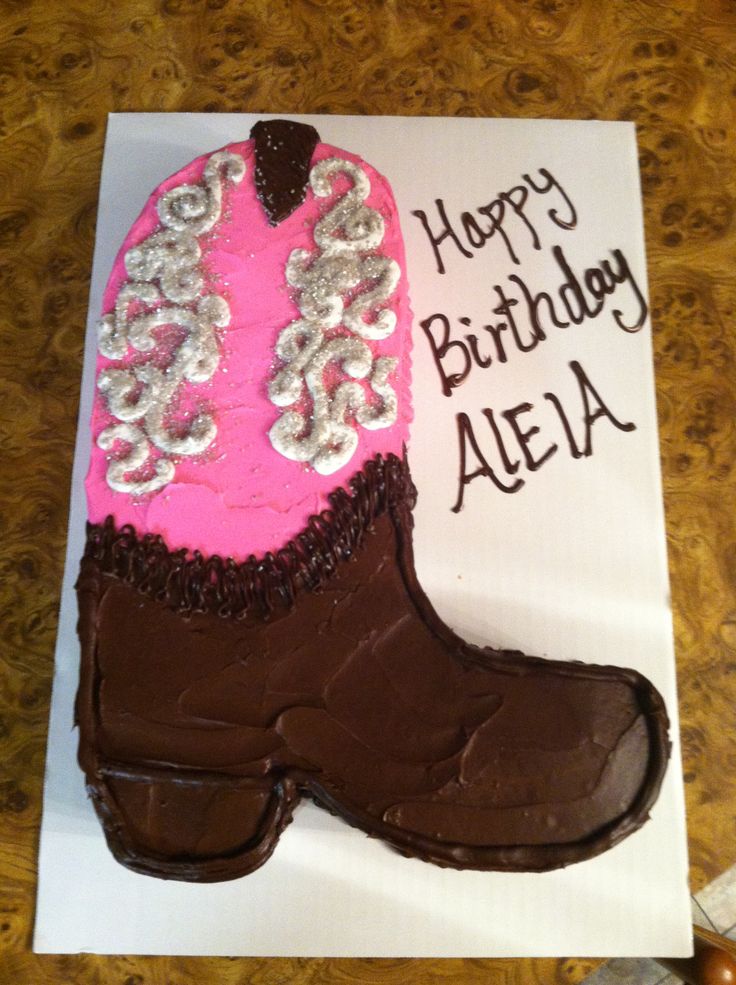 Cowgirl Boot Birthday Cake