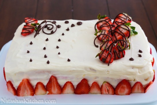 Decorated Chocolate Cake with Strawberries