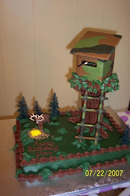 7 Photos of Deer With Hunting Theme Birthday Cakes