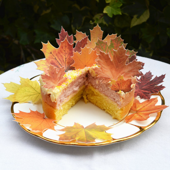 11 Autumn Leaves Edible For Cakes Photo Fall Leaves Cake