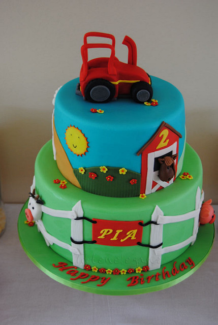 Farm Tractor Birthday Cake