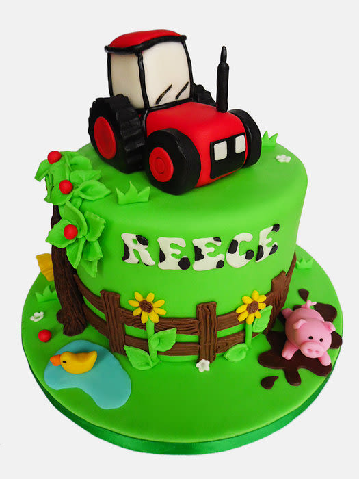 Farm Tractor Birthday Cake