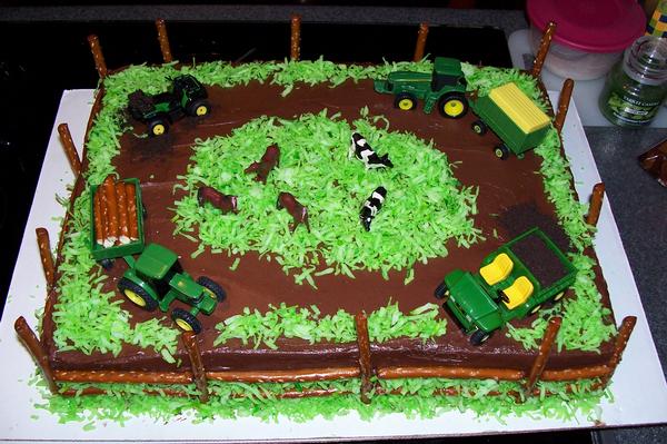 Farm Tractor Birthday Cake