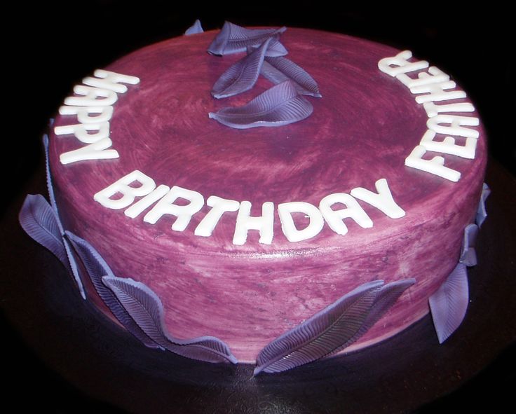 Feather Purple Birthday Cakes