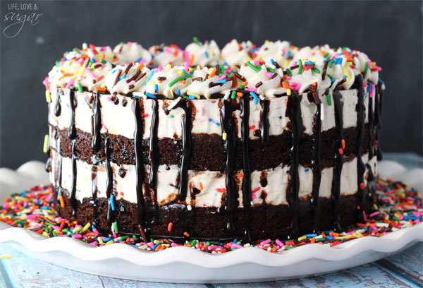 Fudge Brownie Ice Cream Cake