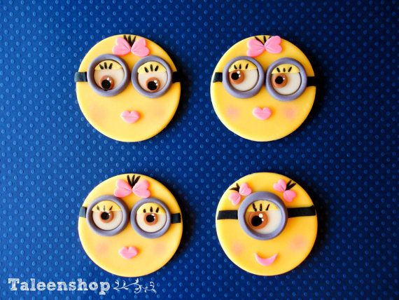 Girl Minion Cupcake Toppers