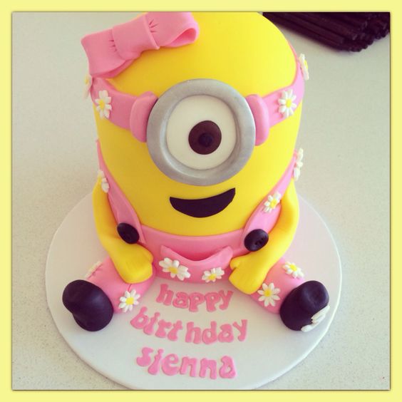 Girls Minion Birthday Cake