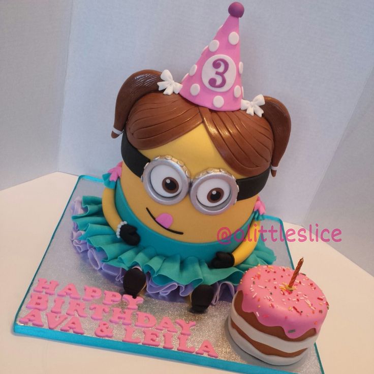 Girls Minion Birthday Cake