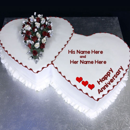 Happy Anniversary Cake with Name