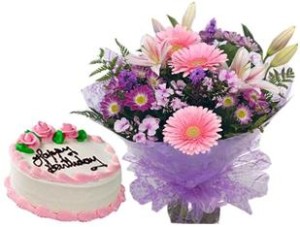 Happy Birthday Cake Images with Flowers