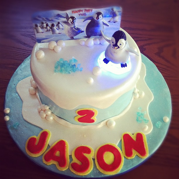 Happy Feet Birthday Cake