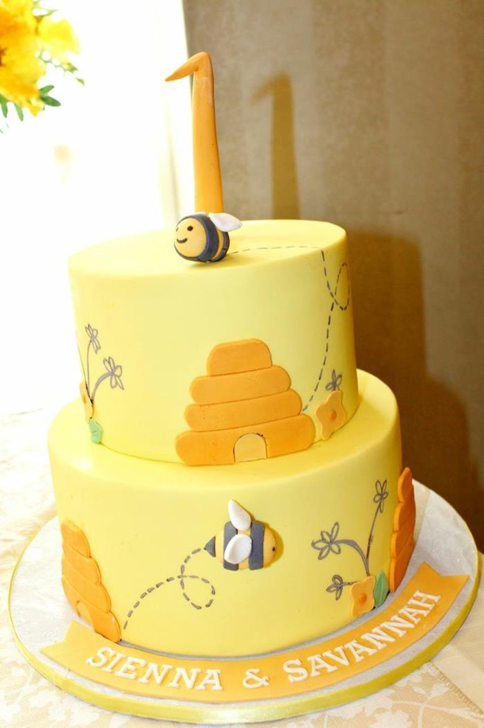 Honey Bee First Birthday Cake