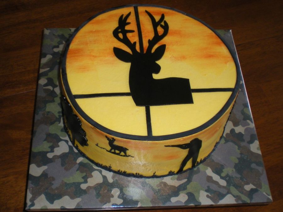 Hunting and Fishing Theme Birthday Cake