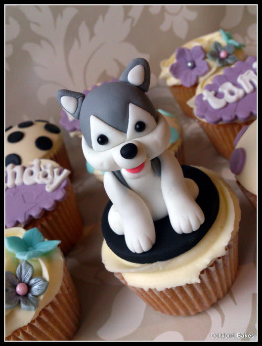 Husky Cupcake Cake