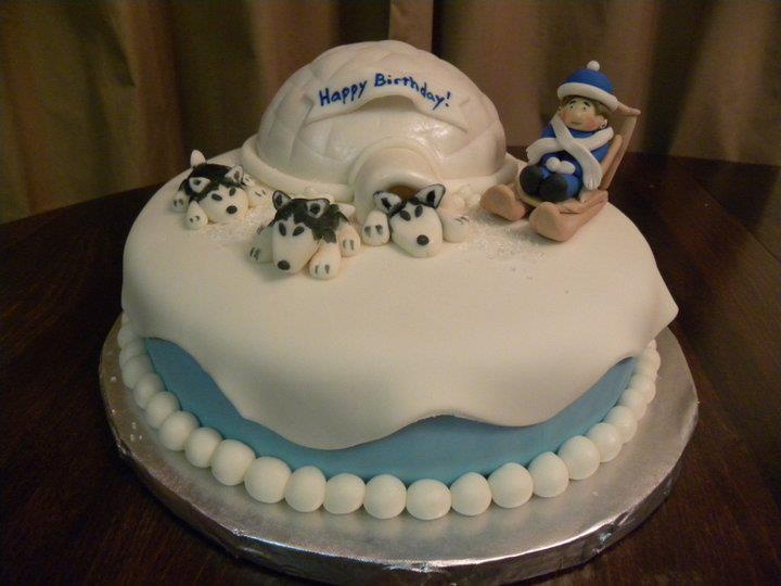 Husky Dog Birthday Cake